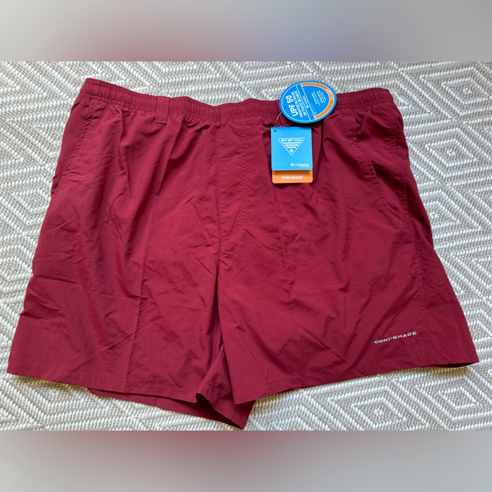 Columbia PFG Backcast III Water Shorts Mens XXL Red 6 inch Inseam FM4009-664 NEW